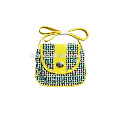 Trendy Colorful Fake Rattan Bag for Young Girls