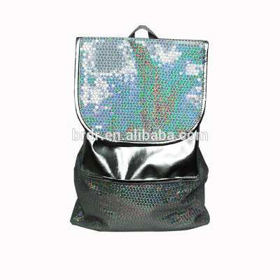 City Focus Multicolor Sequin PU Drawstring Teens Backpack