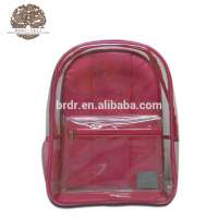 Clear Transparent PVC School Book Bag , Kids Backpack Pink