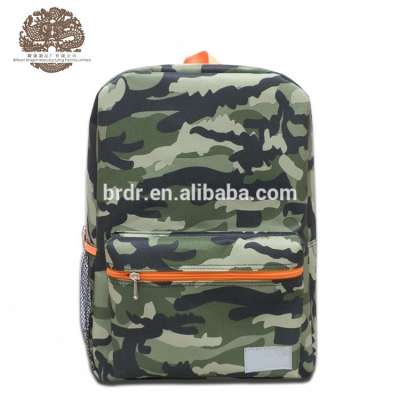 China supplier camouflage patterns teenager backpack school bag for student